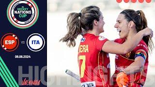 FIH Hockey Women's Nations Cup 2023-24 - Match 12, Highlights - Spain vs Italy