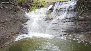 Hidden waterfall off Ohio highway: Chair Factory Falls in Painesville
