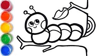 Let's learn to draw Caterpillar and coloring for kids | TOBiART