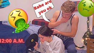 Getting Sick In The Middle Of The Night Prank On Boyfriend... PART 2!