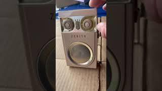 Beige Zenith royal 500 7 transistor potable radio test