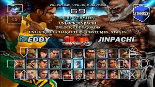 TEKKEN 5 MOBILE PS2 ON ANDROID PS2 MOD Jinpachi, Eddy Gordo Aethersx2 Unlock All Characters Offline