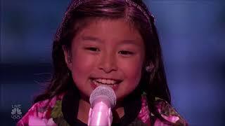 Celine Tam: A Cute Little Girl But When She Opens Her Mouth WOW!! | America's Got Talent 2017