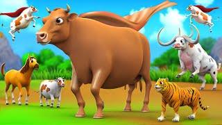 Super Cow's Surprise Adventure: Forest Animals Create Sand Cow Statue Diorama