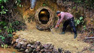 Underground shelter and warm winter stove for survival