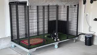 Ultimate Convenience Value Quick N Clean Garage Kennel with Turf for Pet Owners