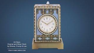 Art Deco Enamel and Silver Clock by Shreve, Crump & Low | M.S. Rau