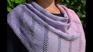 Бактус (шейный платок, шаль) спицами из пряжи YarnArt Flowers. Bacchus (scarf, shawl) knitting.