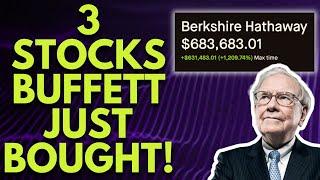 3 STOCKS WARREN BUFFETT & BERKSHIRE HATHAWAY JUST BOUGHT! (BUY NOW?)