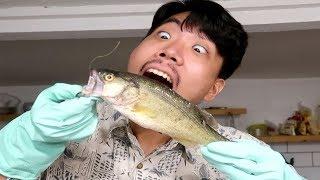 배스 잡아서 소금구이를 만들어 먹어보자! Eat Bass salt grilled