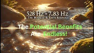 PURE 528Hz + 7.83Hz | Miracle Tone & Earth's Pulse | Water Activation, DNA Repair & Deep Healing