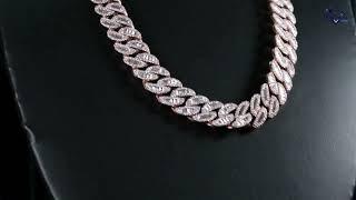 Pretty rose gold baguette cut diamond iced out cuban hip hop chain for men #diamondchain