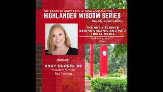 Highlander Wisdom Series presents Shay Onorio '99 "The Art & Science Behind Social Media"