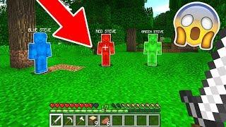 RED STEVE, GREEN STEVE, AND BLUE STEVE MEET IN MINECRAFT!