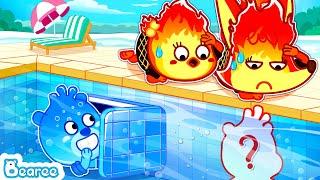 Fire vs Water Friend Playing Hide and Seek | Secret Room Under the Pool | Kids Cartoon | Bearee Bear