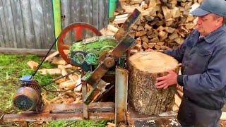 Amazing Homemade Firewood Processing Machines in Action, Fastest Powerful Wood Splitter Machines