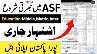 ASF New Jobs 2024|New Jobs 2024 In Pakistan Today|Jobs In Pakistan|ASF Jobs