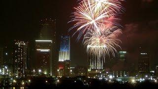 Amazing Firework show, New Year's Eve 2015 Los Angeles, California