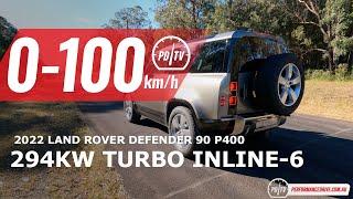 2022 Land Rover Defender 90 P400 0-100km/h & engine sound