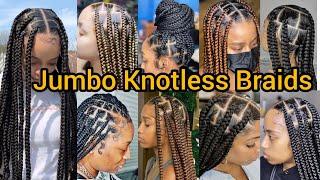 Super Hot Jumbo knotless box braids | Box Braid Hairstyles | Protective Hairstyles | Updo Braids