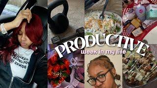 PRODUCTIVE week in my life | workout, healthier habits, hair, hygiene, & more!