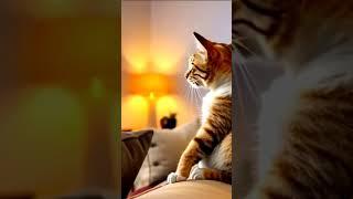 naughty cat chilling out in couch