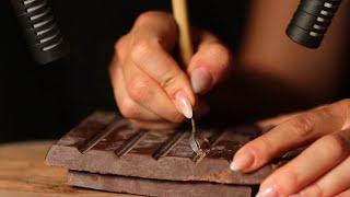 ASMR With Chocolate  Satisfying Tapping, Scratching, Carving