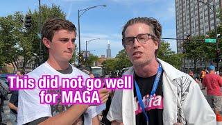 MAGA Influencer tries to troll me at the DNC