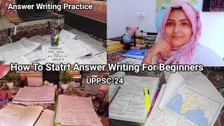 Beginners, How To Start Answer Writing For UPPSC-2024 My Full Day Routine #uppsc2024 #pcsworld
