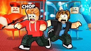 ROBLOX CHOP AND FROSTY ESCAPE WATER AND FIRE BARRY PRISON