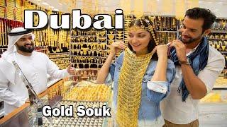 Dubai [4K] Amazing night walking tour Dubai Gold Souk [Gold Market] @Dubai