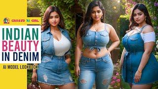 Indian Beauty in Denim | AI Model Lookbook #dress #dressdesign #dressup #aiphotos #aiphotography