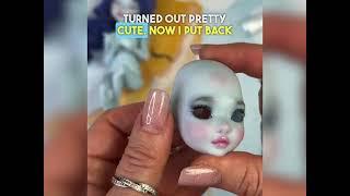 Glue on the doll's eyelashes