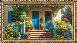 Sunflower Cottage | TV Art Screensaver | 8 Hours Framed Painting | TV Wallpaper | 4K