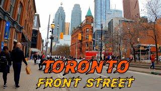 Toronto Walking Tour, Front Street Downtown Toronto Canada, 4K