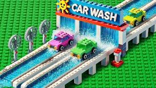 Cleaning Dirty Car With LEGO Car Wash Machine