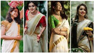 Best Onam Photoshoot Poses for Girls|| Kerala Saree PhotoShoot for Girls || Onam Photoshoot 2024