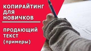 Продающий текст. Примеры Ценность товара и выгода покупателя Копирайтинг для новичков