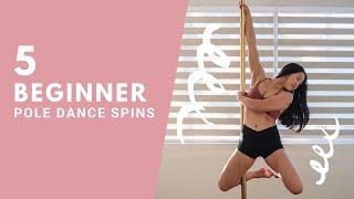 5 BEGINNER POLE DANCE MOVES | Easy step by step pole dancing tutorial for beginners