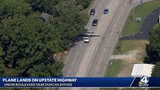 Plane lands on Upstate highway