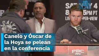 Canelo Álvarez y Óscar de la Hoya se pelean en la conferencia: "Eres un pend..."