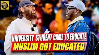 University Student Came to DESTR0Y Muslim, BUSTED! Speaker's corner