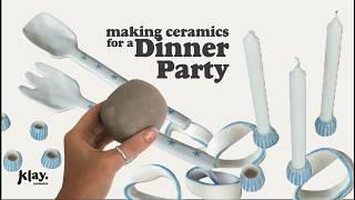 Making Ceramics for a DINNER PARTY  candle holders, salad spoons, utensil rests, & napkin rings