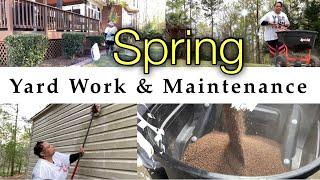 SPRING YARD WORK AND YARD MAINTENANCE | OUTDOORS SPRING YARD WORK | BACKYARD CLEAN UP  #LANDSCAPING