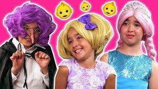 Granny Comes To Babysit  Olivia and Esme get Pranked! - Princesses In Real Life | Kiddyzuzaa