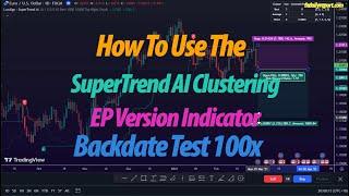 Super Trend AI Clustering Indicator Trading Strategy Backdate Test 100x trades