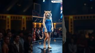 Girl And Tiger Amazing Video. AI Got Talent show. #dance #planetasia #tigerpop #asiasgottalent