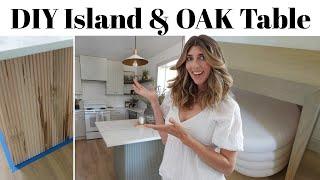 DIY Oak Table Build + Kitchen Island DIY Wood Fluting for Cottage Kitchen / DIY With Me