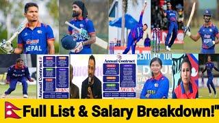 Nepal Cricket Team's 2025 Central Contracts || Full List & Salary Breakdown!