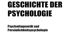 Lück Geschichte der Psychologie - Psychodiagnostik und Persönlichkeitspsychologie